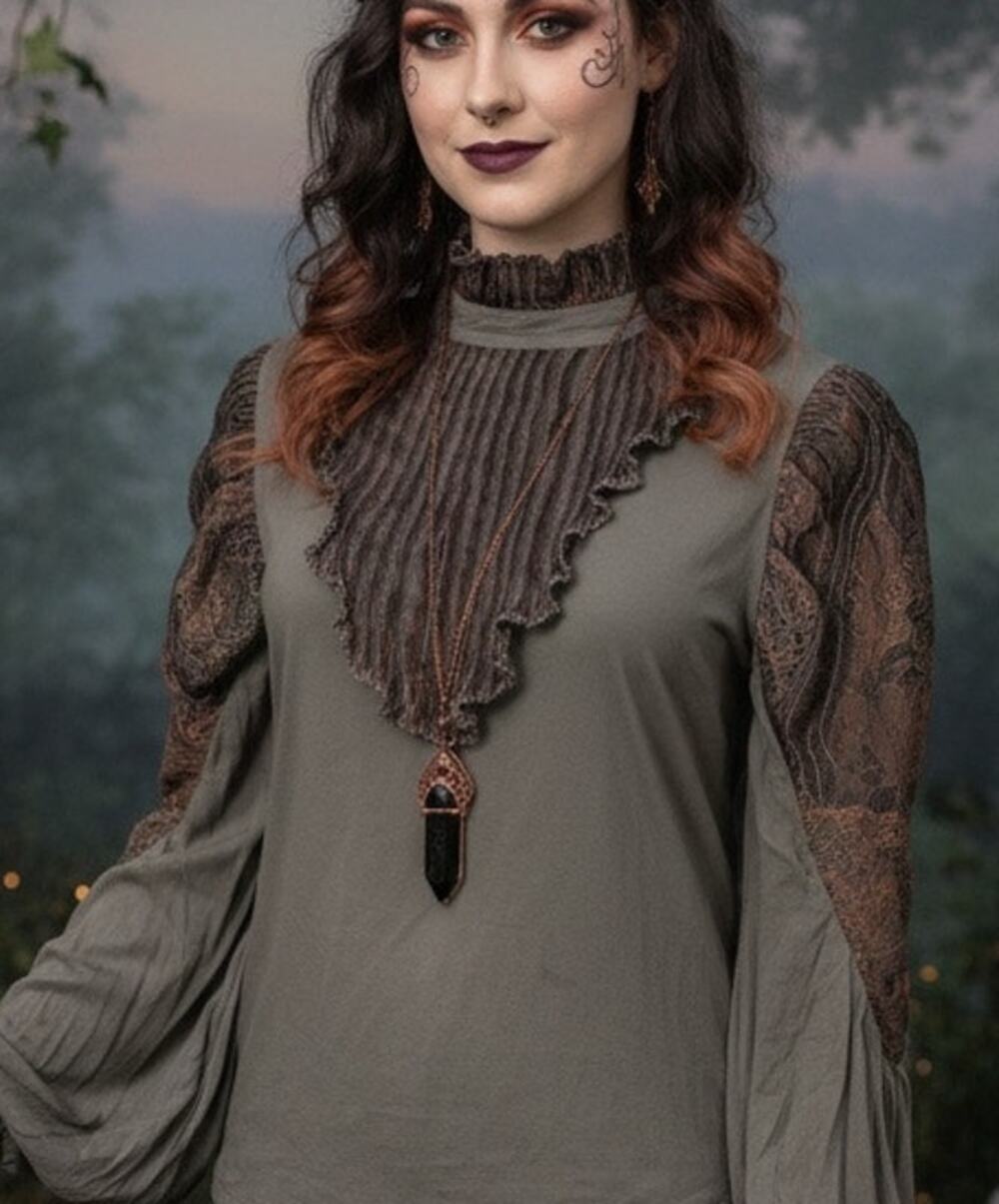 Vintage Nuvula Goth/Whimsigoth Blouse with Copper Highlights